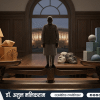 भारतीय राजनीति में रणनीतिक नेतृत्व दर्शाता प्रतीकात्मक दृश्य