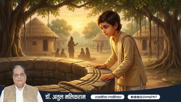 लगातार अभ्यास से ज्ञान प्राप्त करता विद्यार्थी – वरदराज कथा का प्रतीक