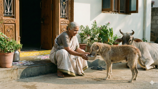 भारत में इंसान और मूक जानवरों के बीच करुणा और अतिथि भाव का दृश्य
