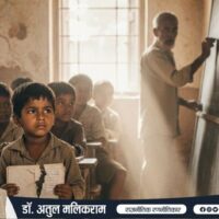 भारत की खोखली शिक्षा व्यवस्था को दर्शाता कक्षा में बैठा भारतीय बच्चा