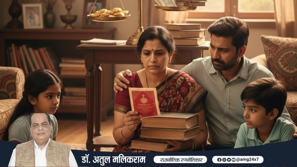 भारतीय परिवार जो शिक्षा बनाम महंगी शादी पर विचार कर रहा है, शिक्षा के महत्व को दर्शाते हुए