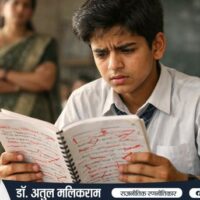 गलत जानकारी वाली किताब पढ़ता भारतीय छात्र