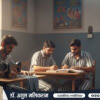 भारतीय जेल में कौशल प्रशिक्षण लेते कैदी, सुधारगृह की आवश्यकता दर्शाता दृश्य