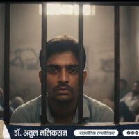 भारतीय जेल में सलाखों के पीछे बैठा विचाराधीन कैदी न्याय का इंतजार करता हुआ