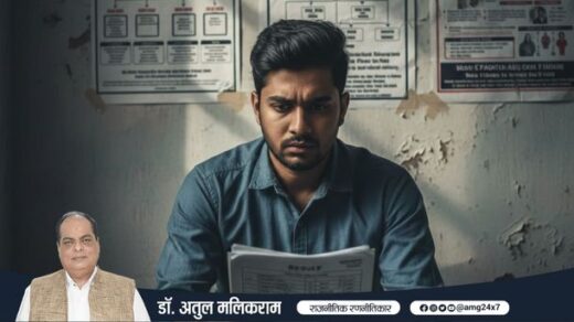 सरकारी नौकरी की तैयारी करता बेरोजगार भारतीय युवा, निराश और सोच में डूबा हुआ