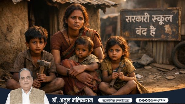 गरीबी और अशिक्षा से जूझते भारतीय झुग्गी बस्ती के बच्चे