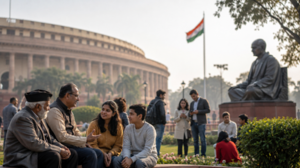 77वें गणतंत्र दिवस के बाद संविधान और नागरिक जिम्मेदारी पर चिंतन दर्शाती तस्वीर