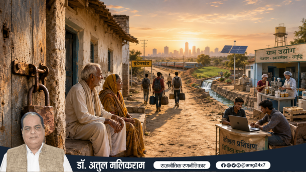 बुंदेलखंड में पलायन और खाली होते गाँवों को दर्शाती तस्वीर