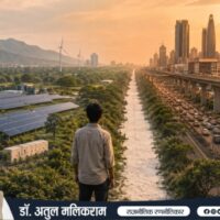 2047 के भारत में सामाजिक एकता, विविधता और संवैधानिक मूल्यों को दर्शाता दृश्य